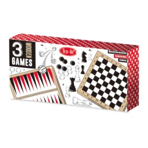 Juego 3 en 1 (Ajedrez, Damas y Backgammon)