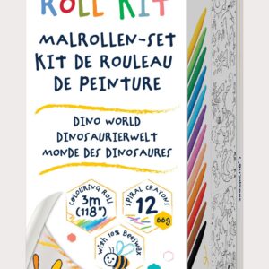 Kit rollo y ceras para colorear Dinosaurios