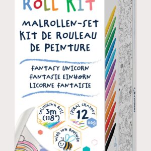 Kit de rollo y ceras para colorear unicornios de fantasía